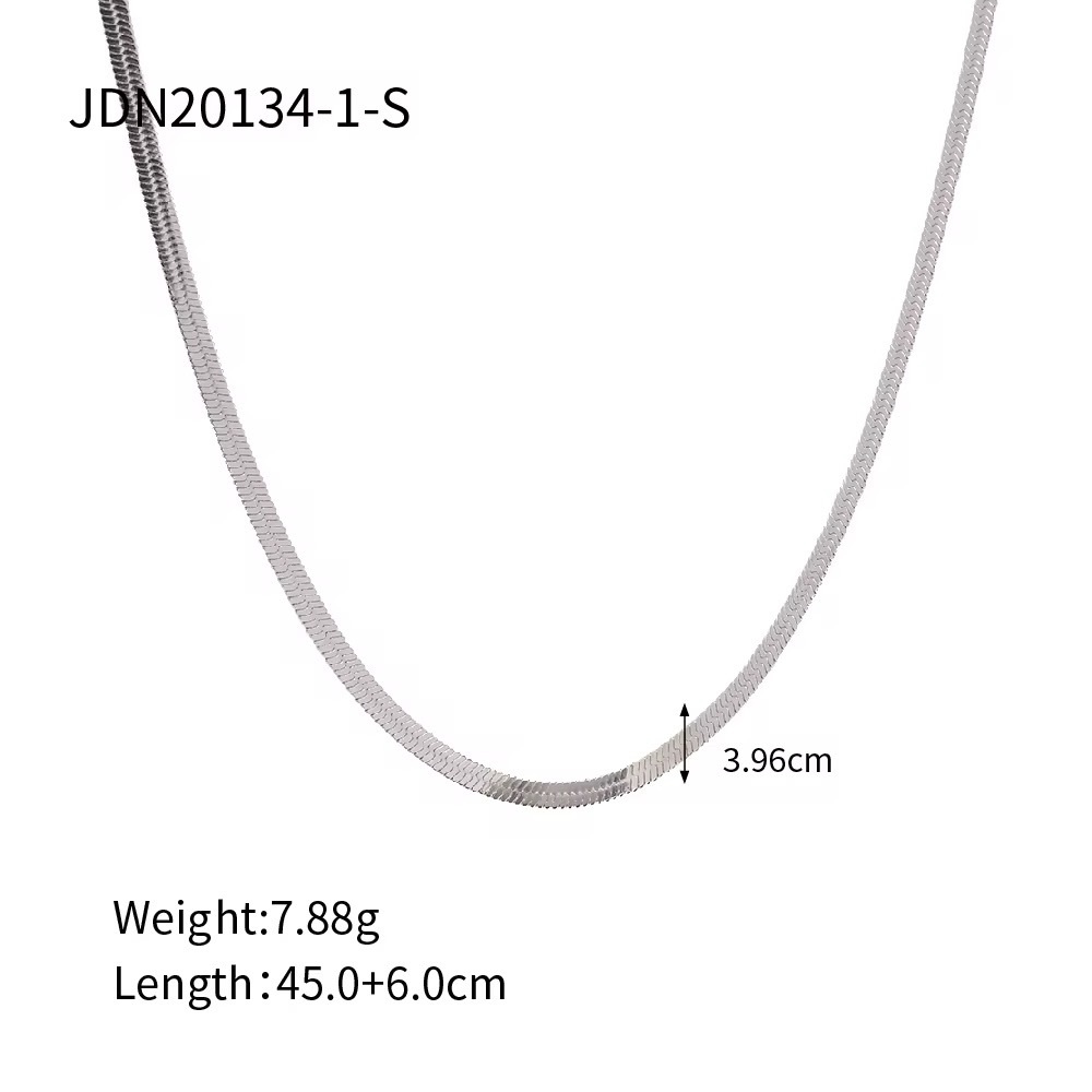 Silver Herringbone Necklace - Picture 7 of 7